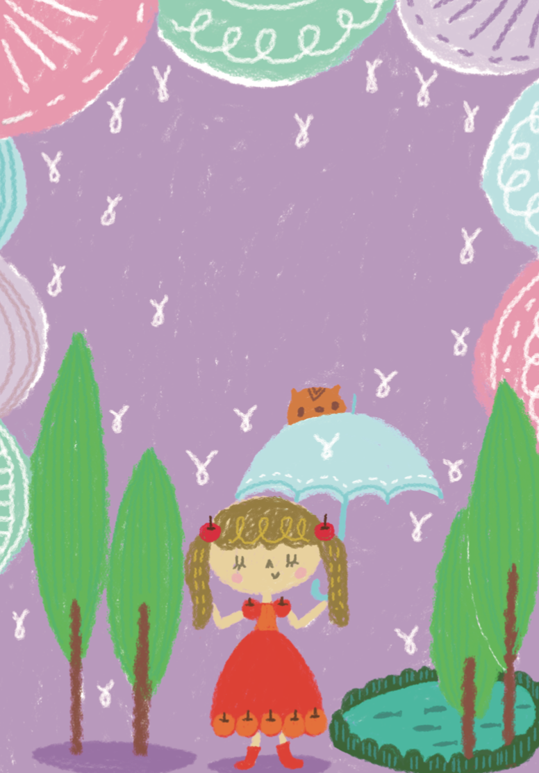 apple princess ポストカード 雨降りも楽しい
