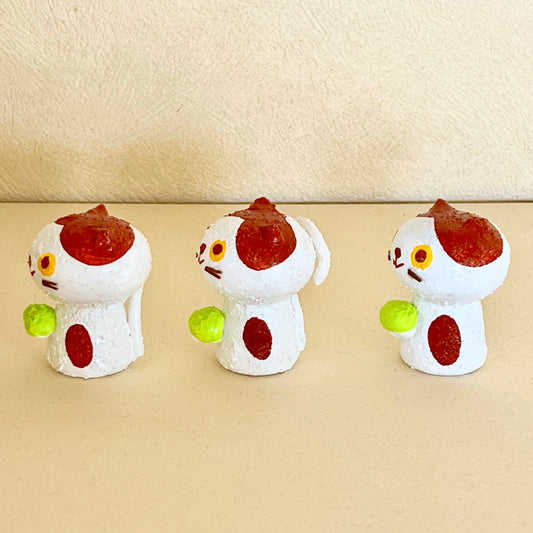 創作ミニこけし 白ネコちゃん(ずんだ餅)