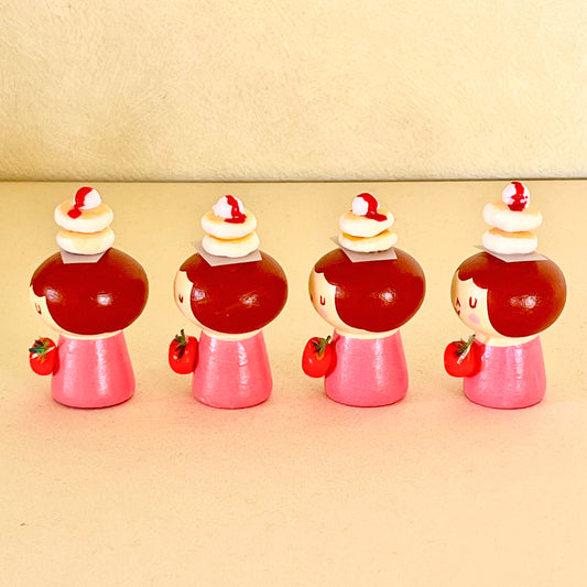 創作ミニこけし 仙台いちごパンケーキちゃん