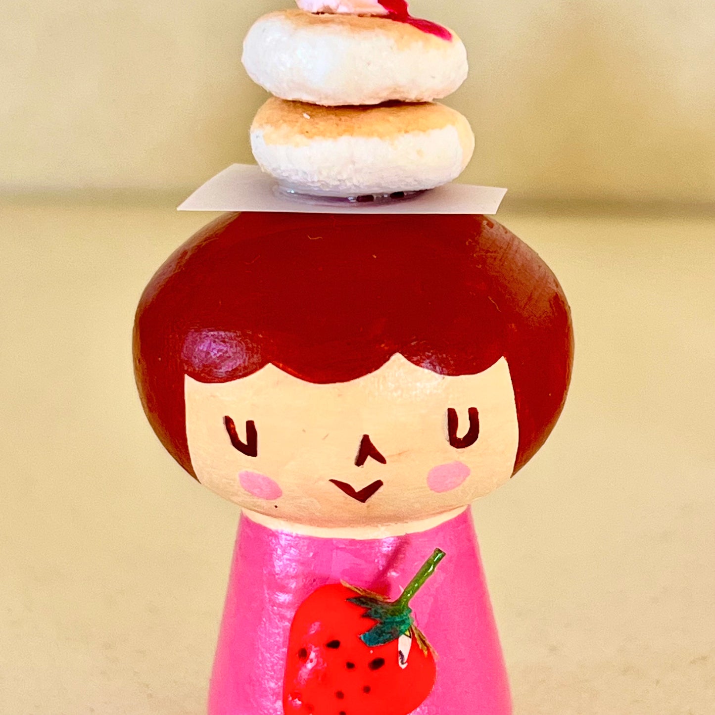 創作ミニこけし 仙台いちごパンケーキちゃん