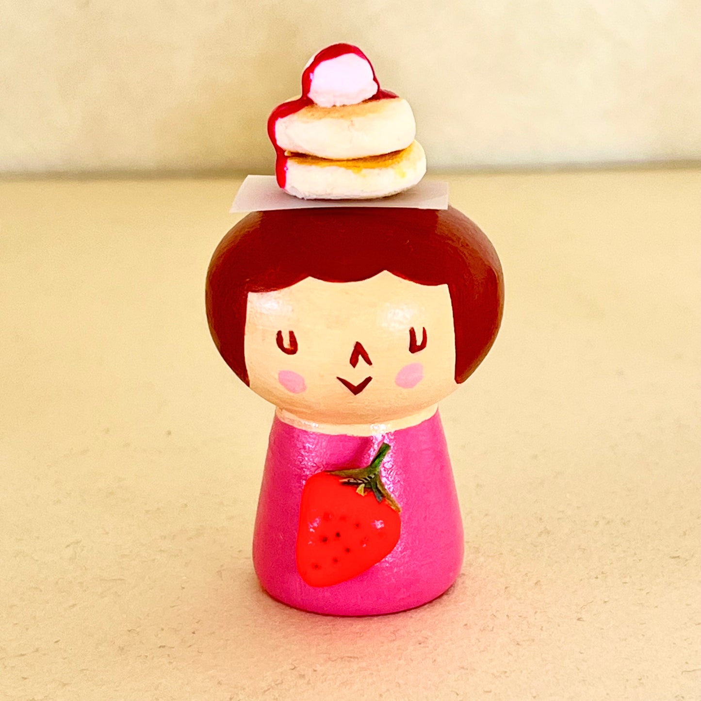 創作ミニこけし 仙台いちごパンケーキちゃん