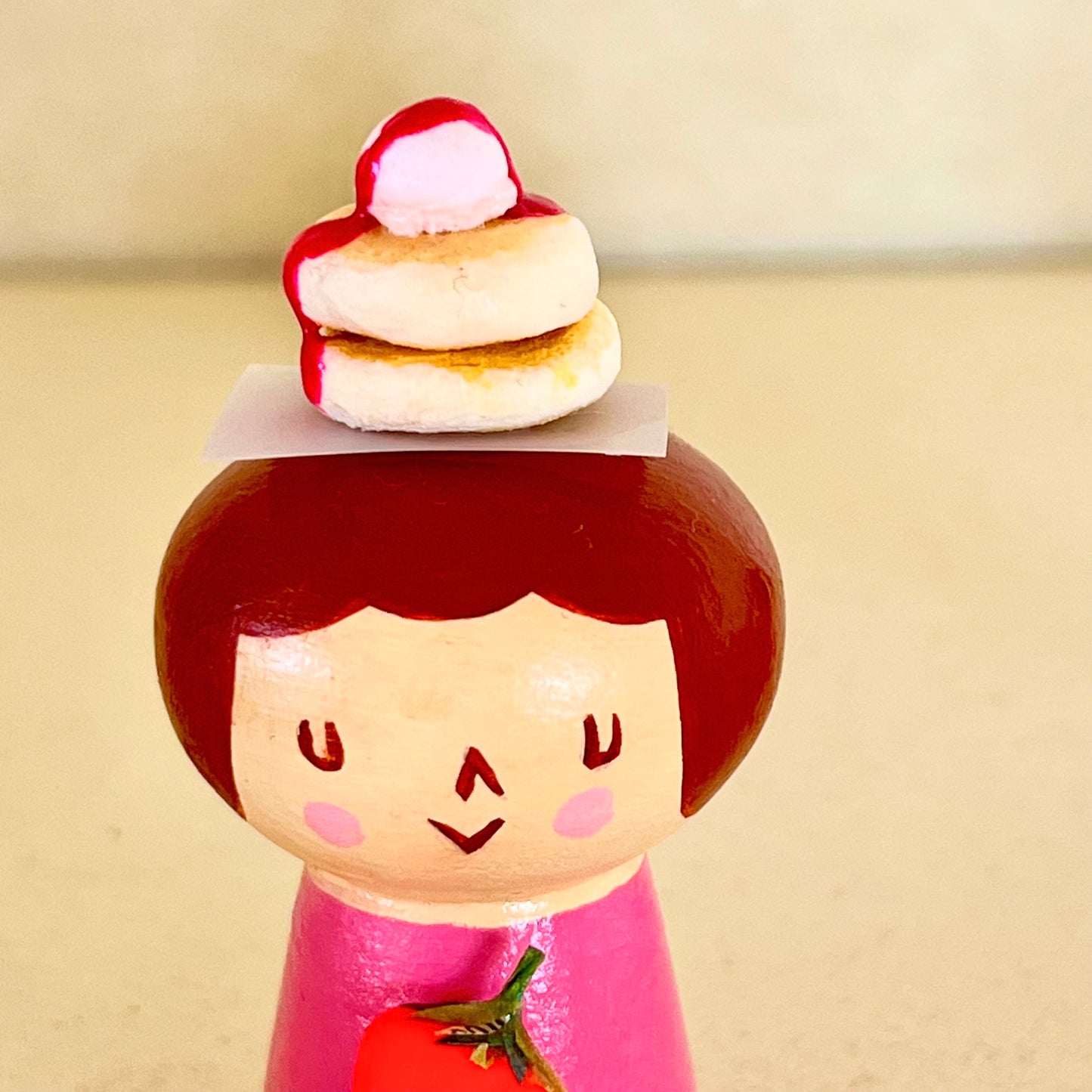 創作ミニこけし 仙台いちごパンケーキちゃん