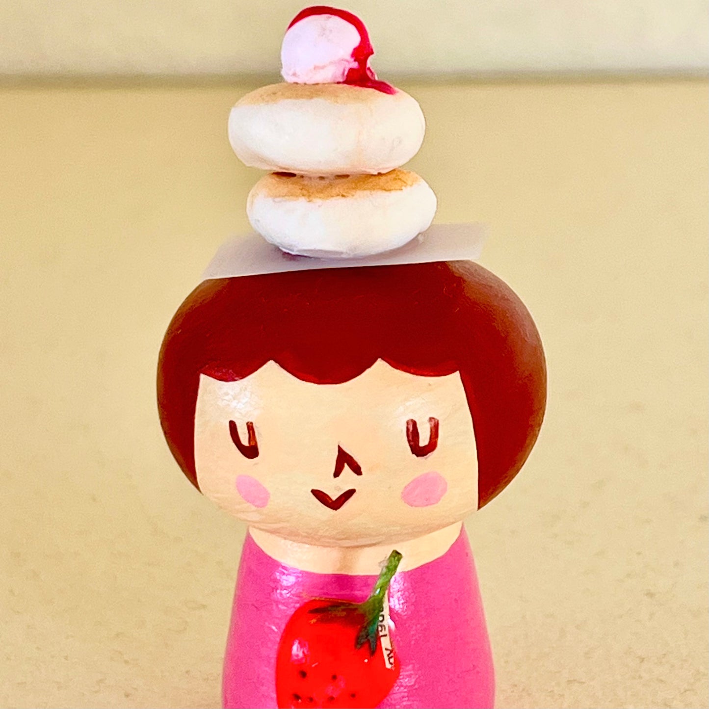 創作ミニこけし 仙台いちごパンケーキちゃん