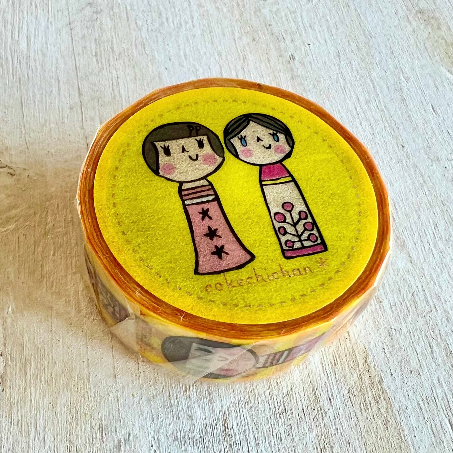 こけしちゃん マスキングテープ 黄色