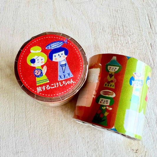 旅するこけしちゃん   ロール付箋