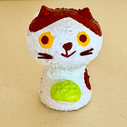 創作ミニこけし 白ネコちゃん(ずんだ餅)