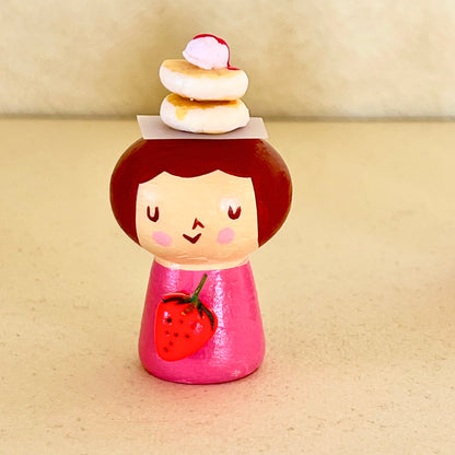 創作ミニこけし  仙台いちごパンケーキちゃん