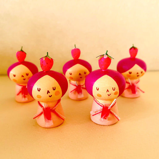 創作ミニこけし  いちごソーダちゃん