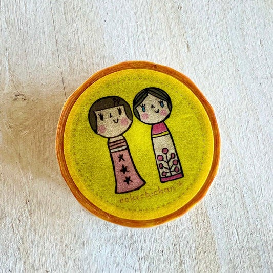 こけしちゃん　マスキングテープ 黄色